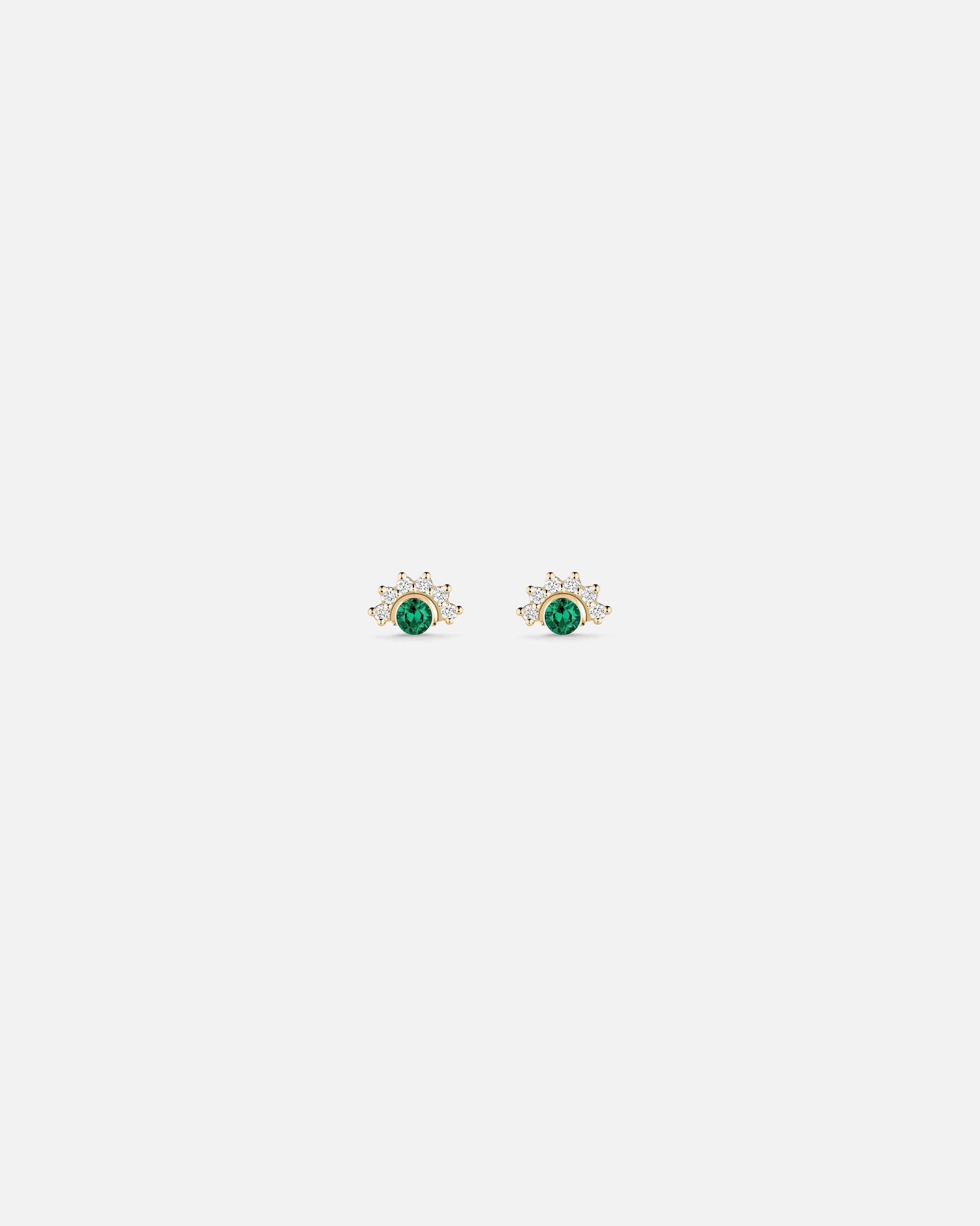 Green Tourmaline Studs in Yellow Gold - Nouvel Heritage - Nouvel Heritage
