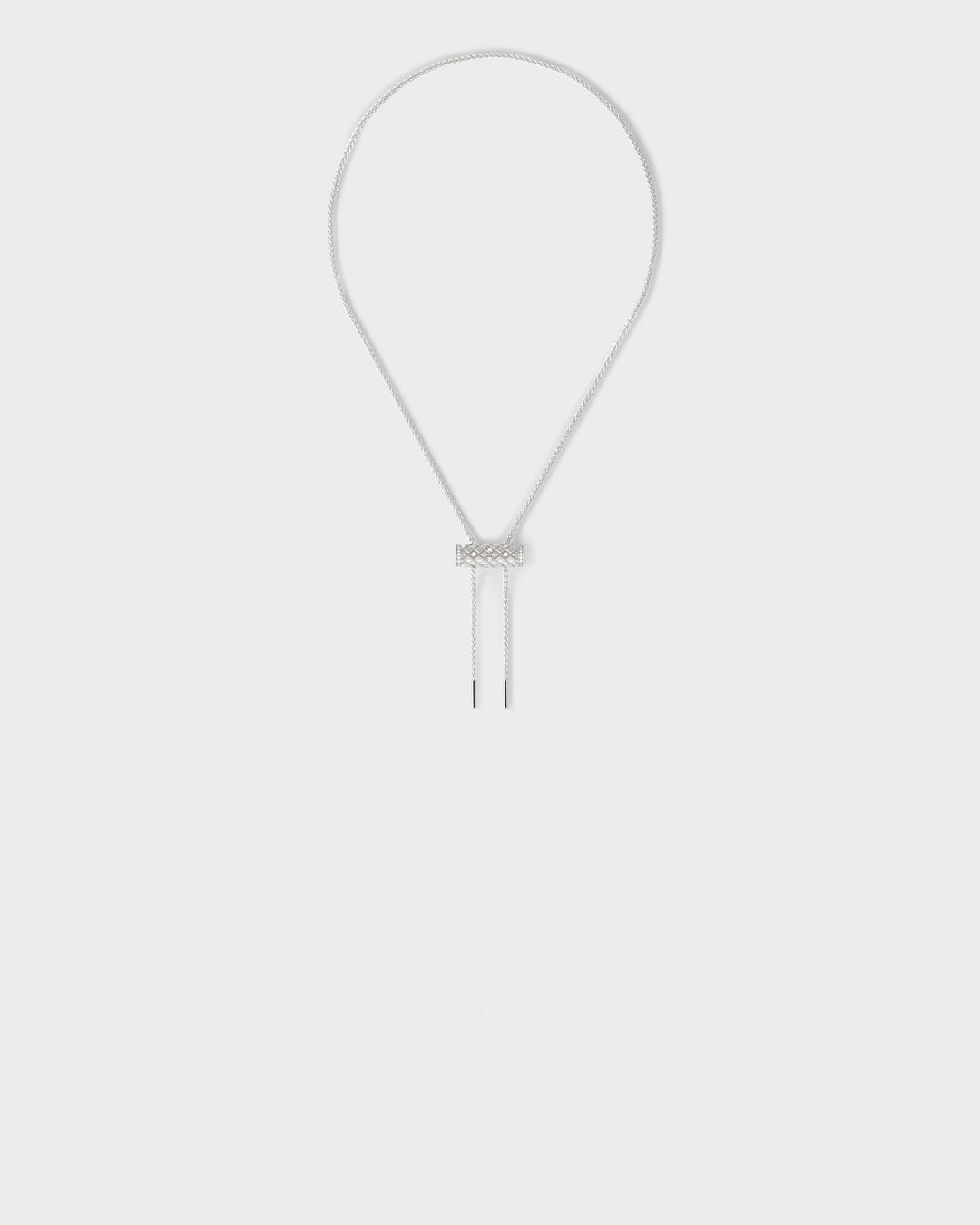 Semi-Paved Latch Pendant on MM Chain in White Gold