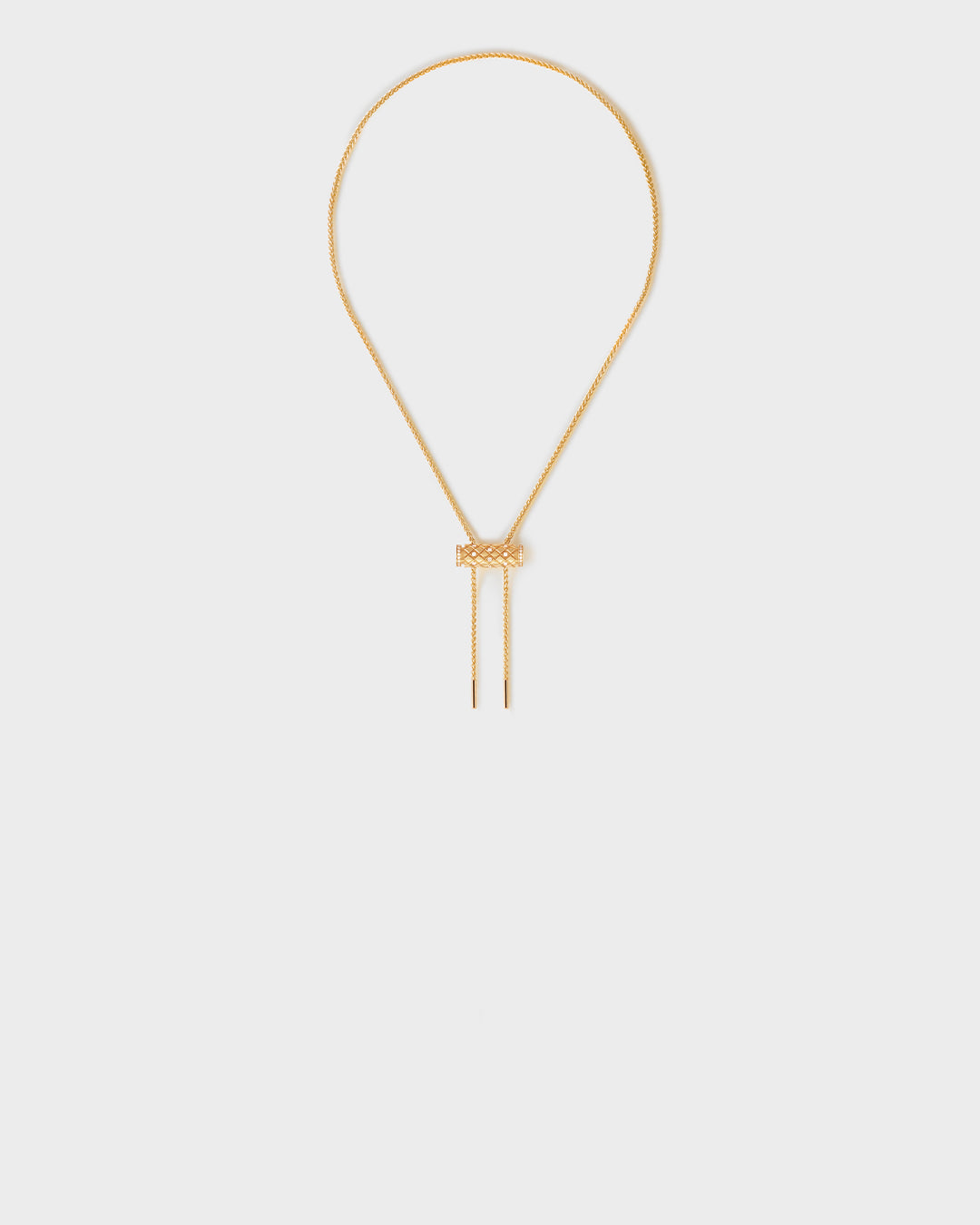 Semi-Paved Latch Pendant on MM Chain in Yellow Gold