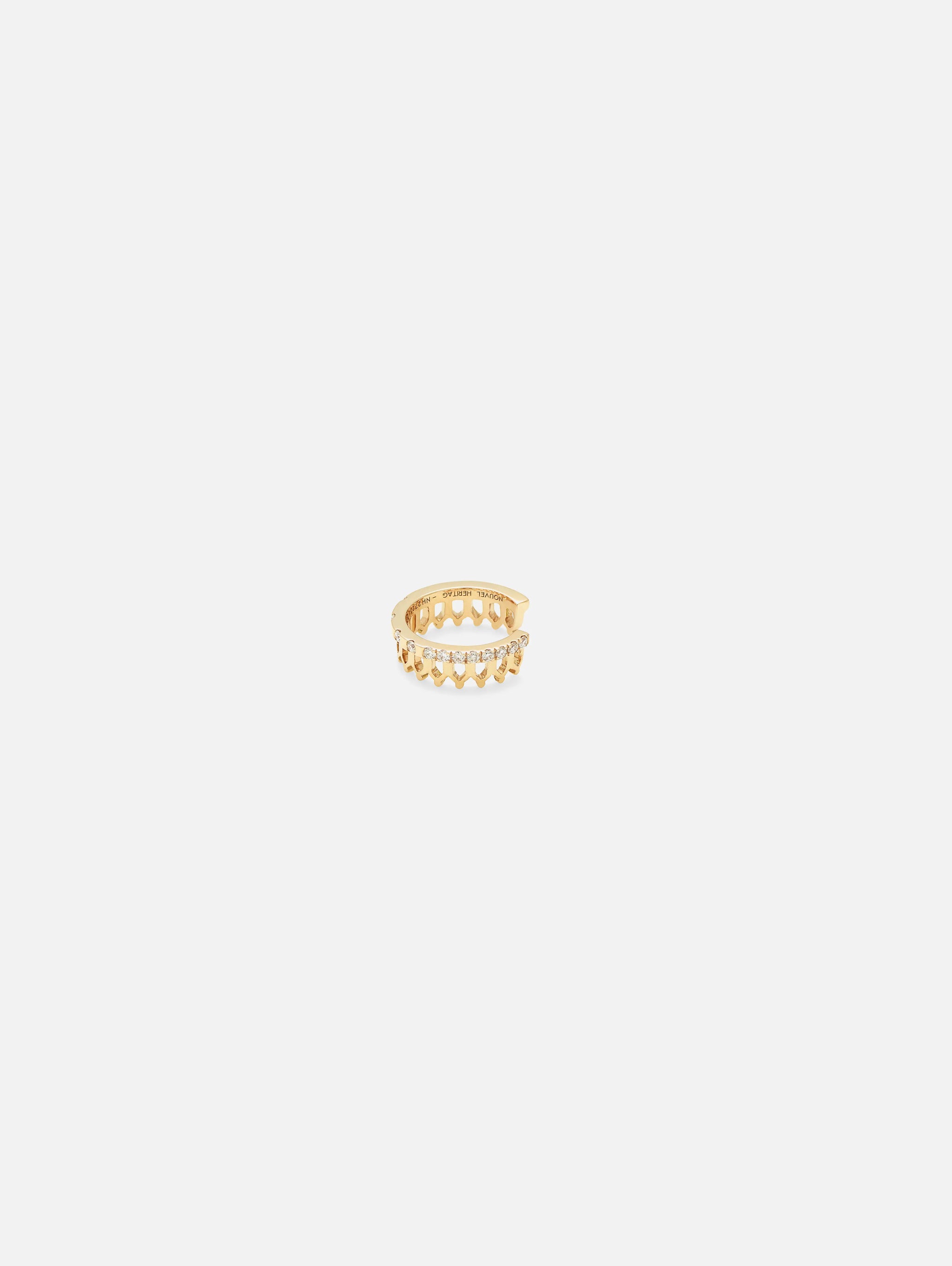 Simple Some Diamond Ear Cuff in Yellow Gold - 1 - Nouvel Heritage