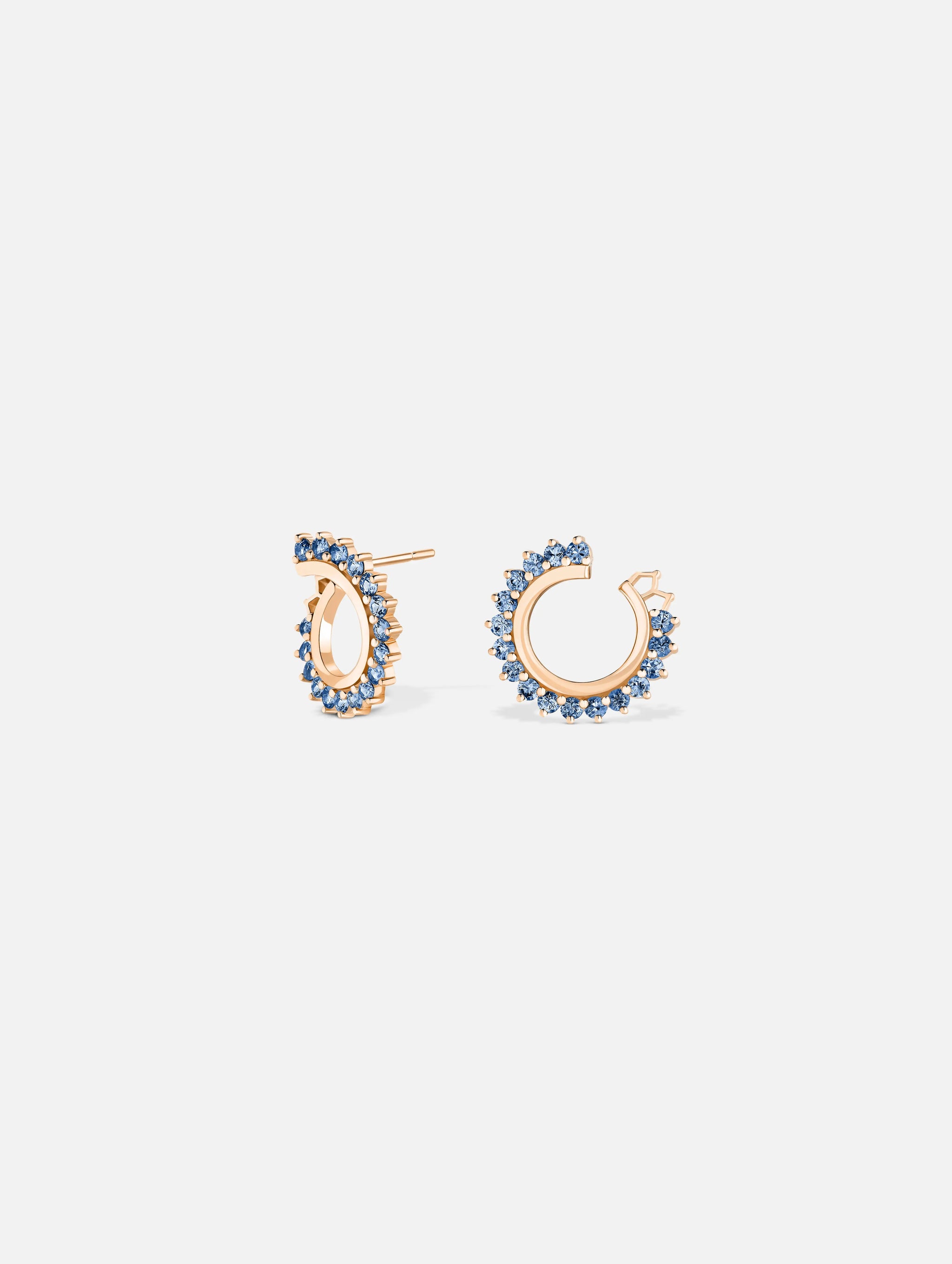 Blue Sapphire Earrings in Rose Gold - 1 - Nouvel Heritage