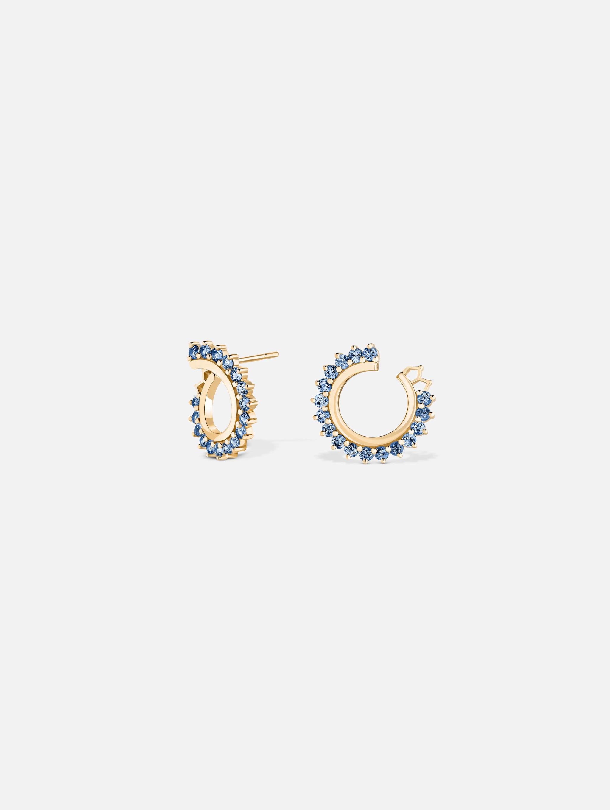 Blue Sapphire Earrings in Yellow Gold - 1 - Nouvel Heritage