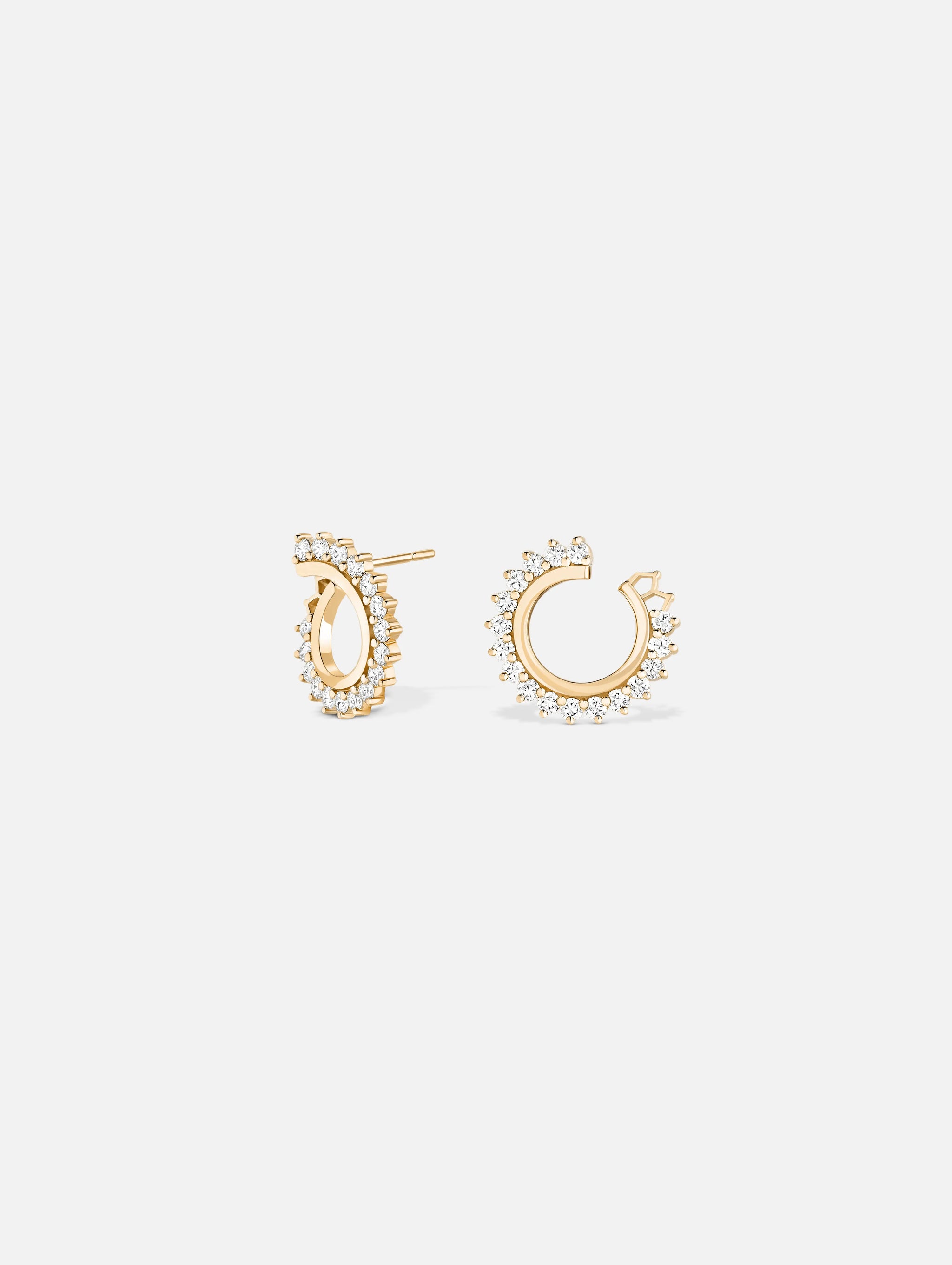 Diamond Earrings in Yellow Gold - 1 - Nouvel Heritage