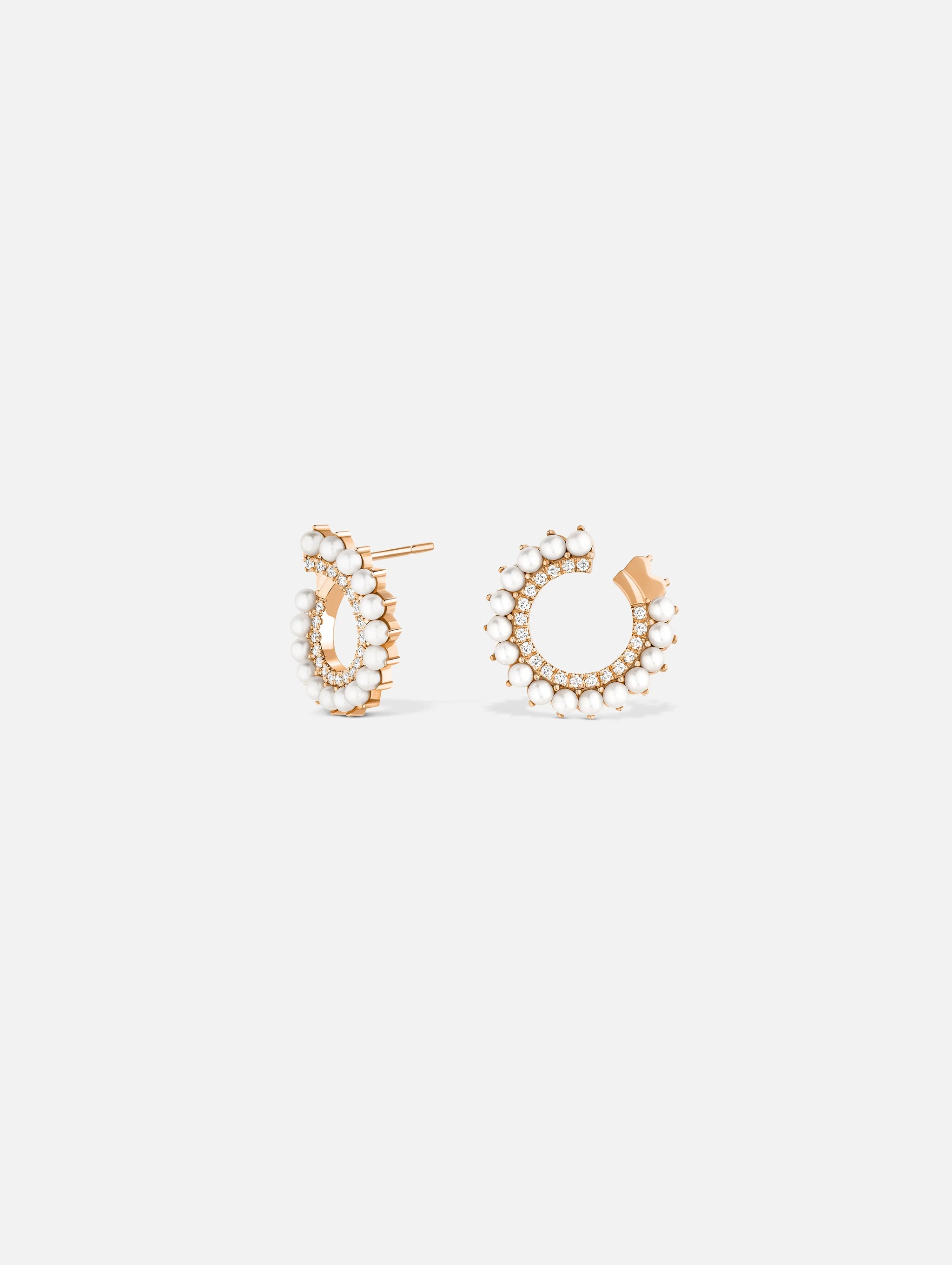 Pearl Earrings in Rose Gold - 1 - Nouvel Heritage