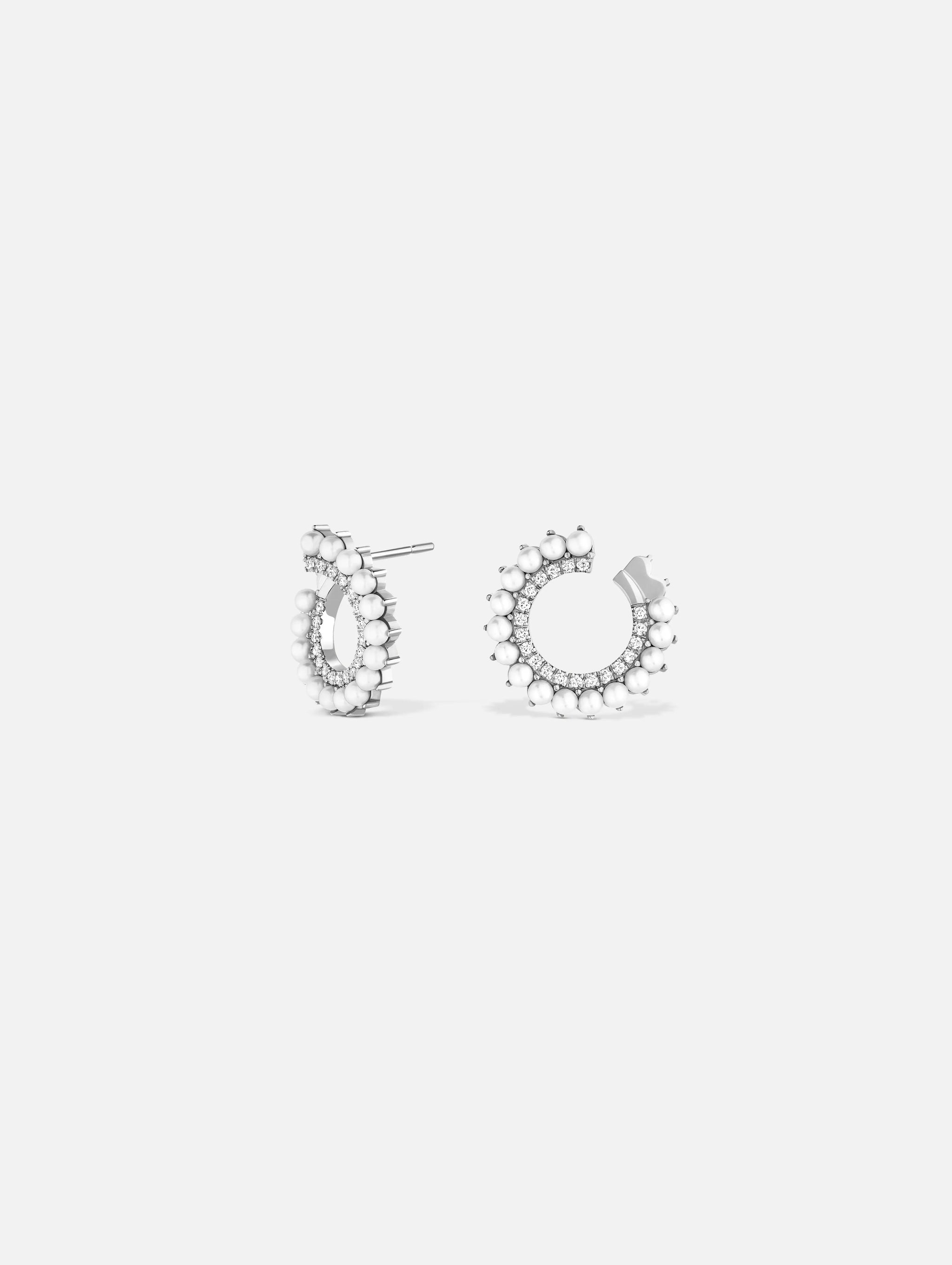 Pearl Earrings in White Gold - 1 - Nouvel Heritage