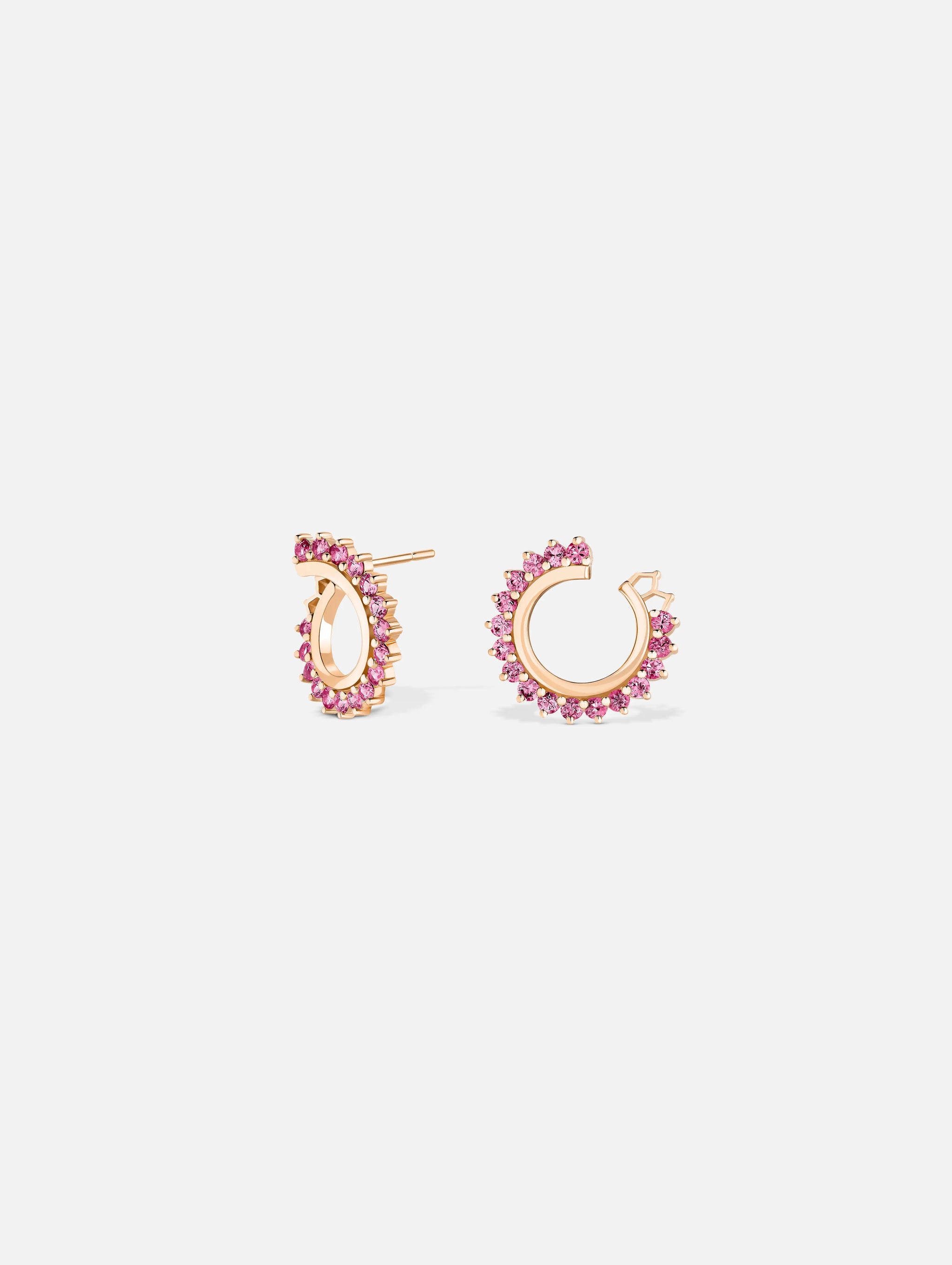 Pink Sapphire Earrings in Rose Gold - 1 - Nouvel Heritage