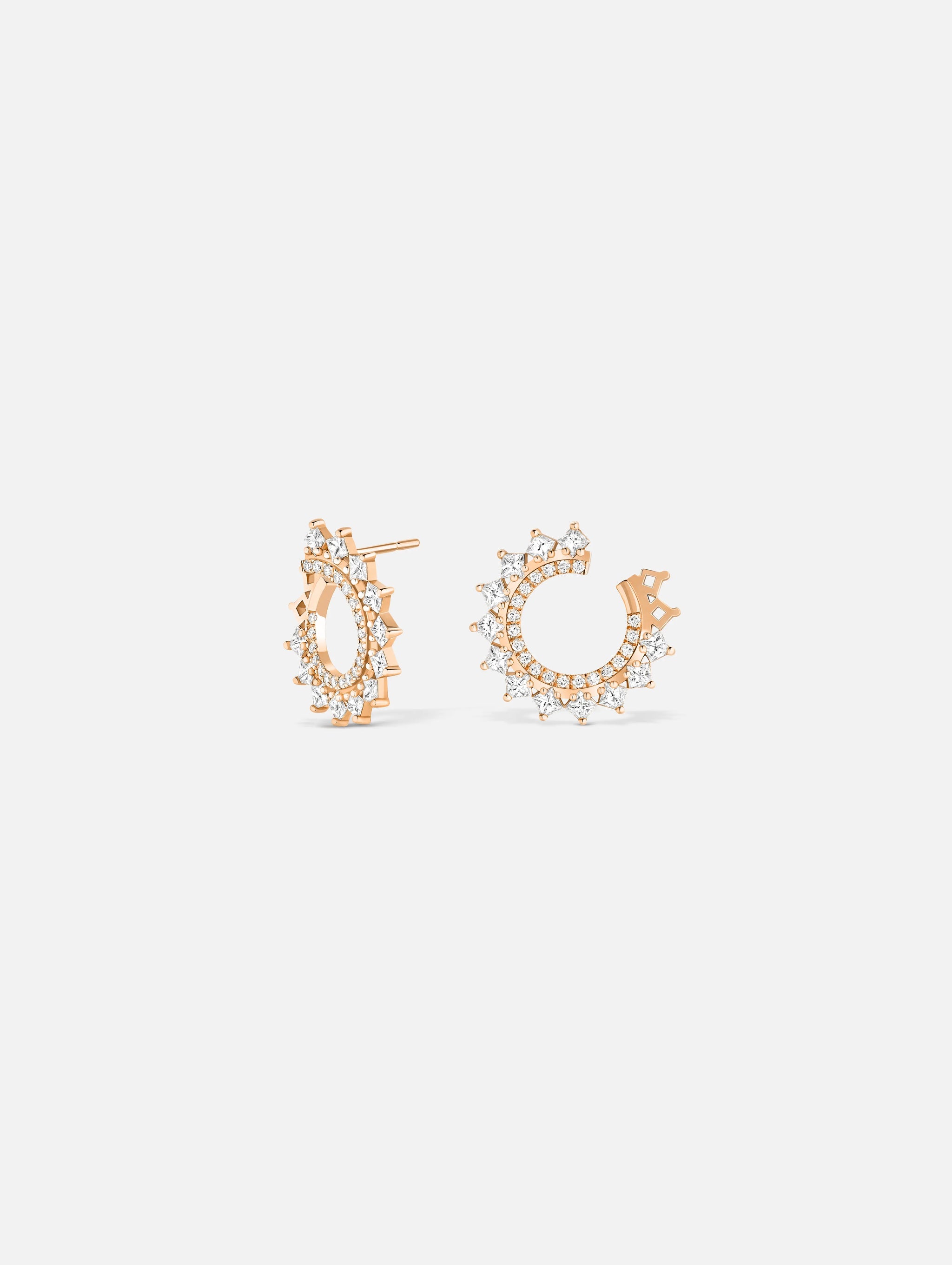 Princess Diamond Earrings in Rose Gold - 1 - Nouvel Heritage